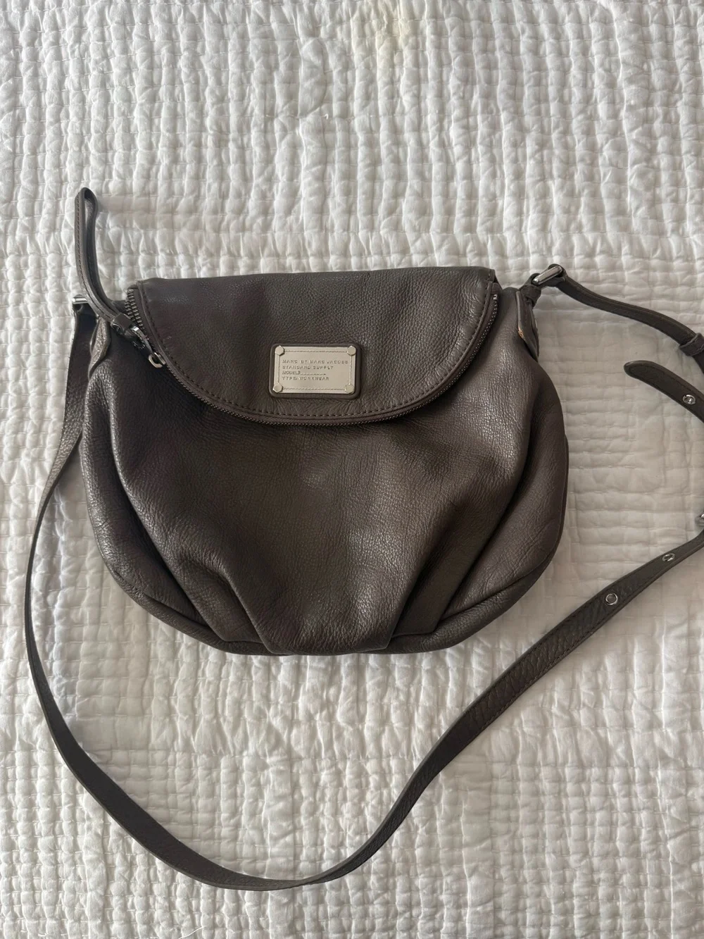 Marc by Marc Jacobs Grey Leather Crossbody Bag